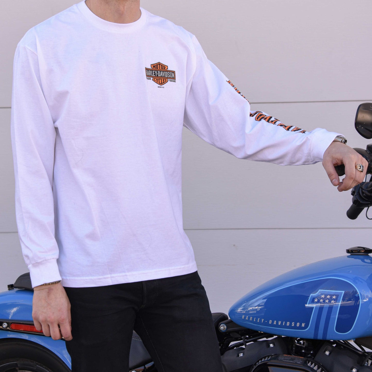 Grand Teton Harley-Davidson Mini Logo Long Sleeve Shirt w/ Eagle Design Back