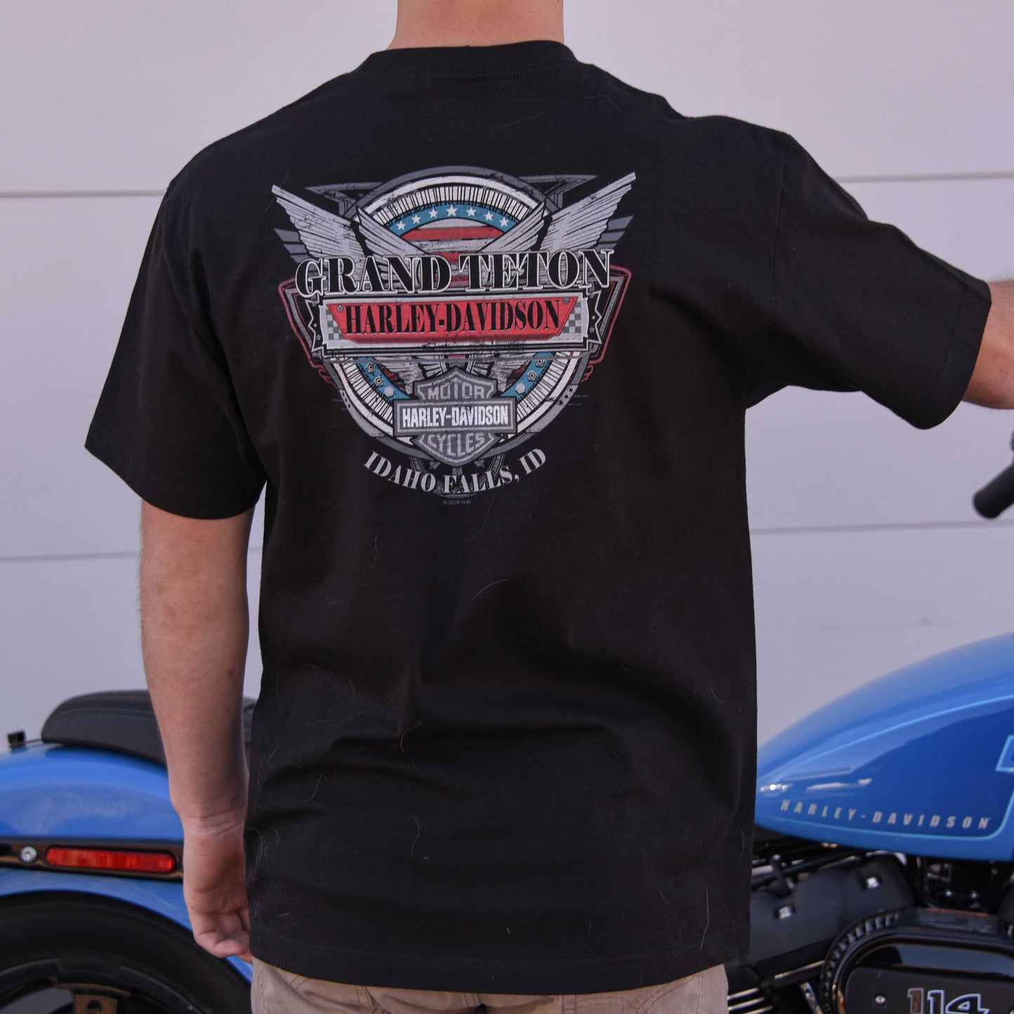 Grand Teton Harley-Davidson Corrosion T-Shirt w/ Wing Design Back