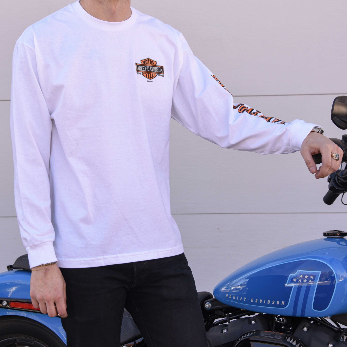 Grand Teton Harley-Davidson Mini Logo Long Sleeve Shirt w/ Eagle Design Back