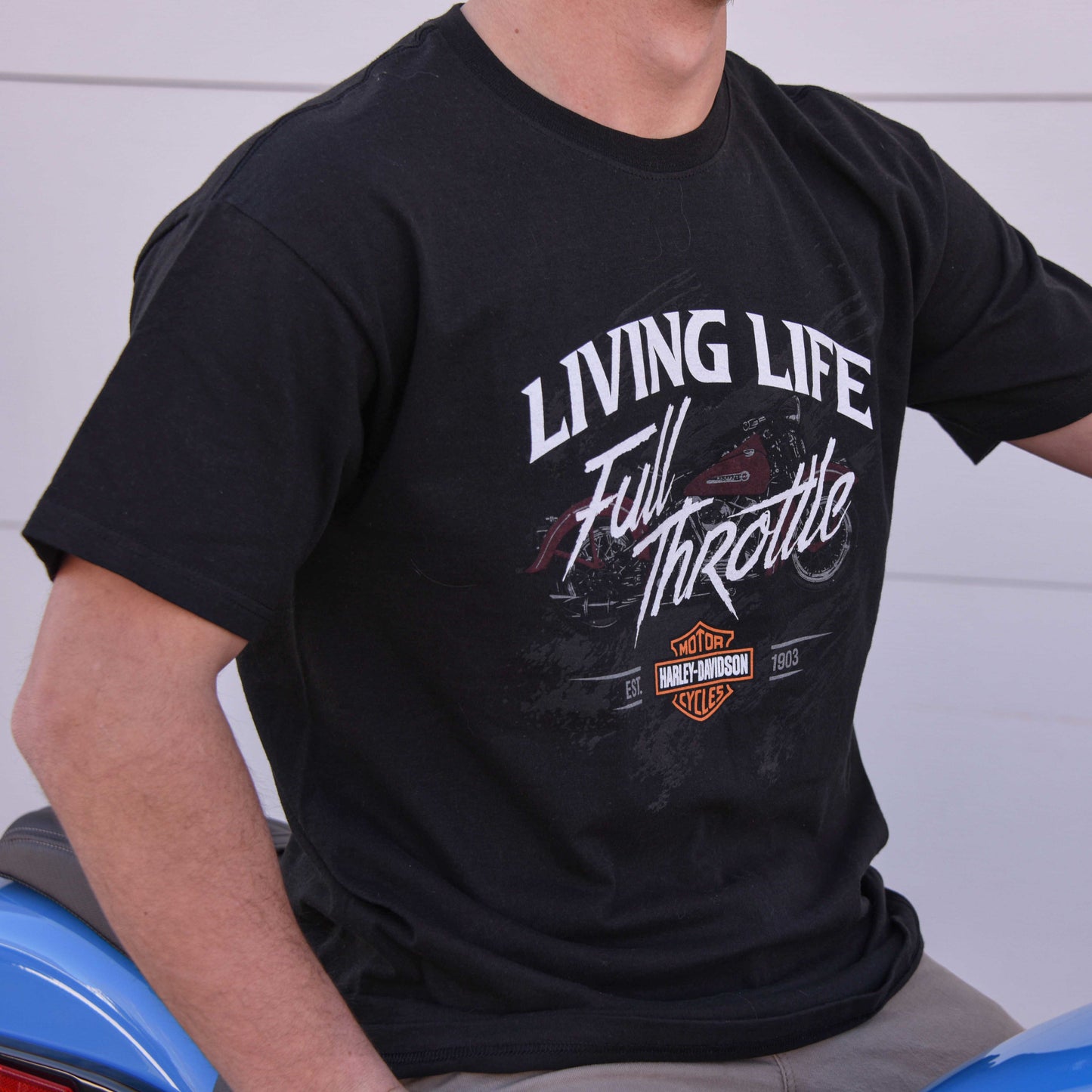 Grand Teton Harley-Davidson Full Throttle T-Shirt w/ Water Tower Design Back